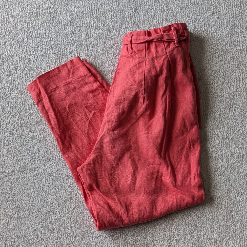 Free Label 100% linen coral pants, size XS